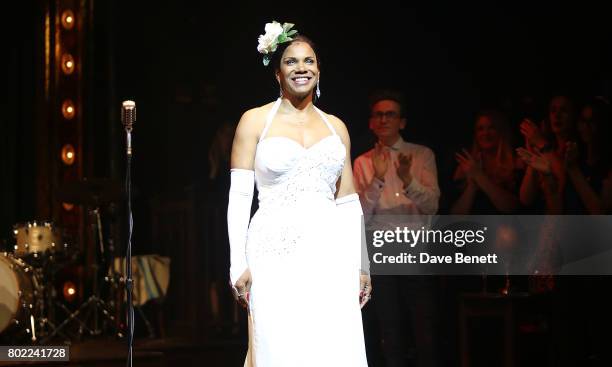 Audra McDonald attends the press night performance of ""Lady Day At Emerson's Bar & Grill" at Wyndhams Theatre on June 27, 2017 in London, England.