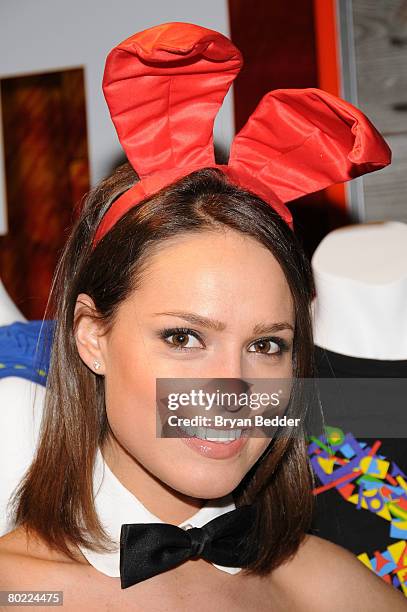 Playboy Playmate Lindsey Vuolo attends the Launch of "Rock The Rabbit" T-Shirt collection at Bloomingdale's No. 59 Metro on March 12, 2008 in New...