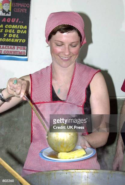 Princess Martha Louise of Norway prepares a dish for the needy April 24, 2001 during her visit to Lima, Peru. Princess Martha Louise is spending time...