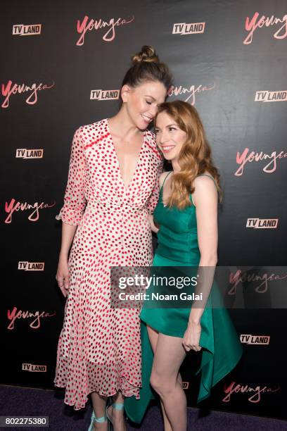 Actors Sutton Foster and Molly Kate Bernard attend the "Younger" season four premiere party on June 27, 2017 in New York City.