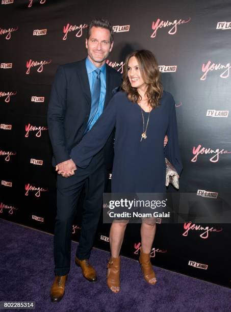 Peter Hermann and Mariska Hargitay attend the "Younger" season four premiere party on June 27, 2017 in New York City.