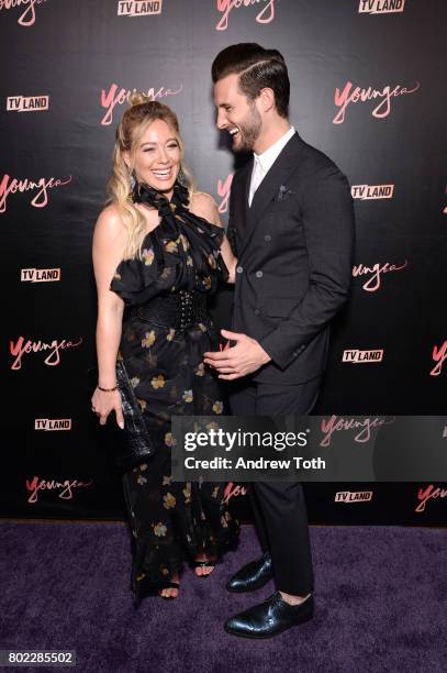 Hilary Duff and Nico Tortorella attend the "Younger" season four premiere party on June 27, 2017 in New York City.