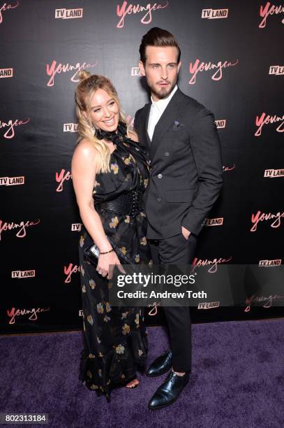 Hilary Duff and Nico Tortorella attend the "Younger" season four premiere party on June 27, 2017 in New York City.