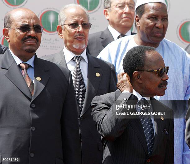 Sudan's President Omar al-Beshir, Mauritanian President Sidi Ould Cheikh Abdallahi, African Union chief Alpha Oumar Konare and Gabon's President Omar...