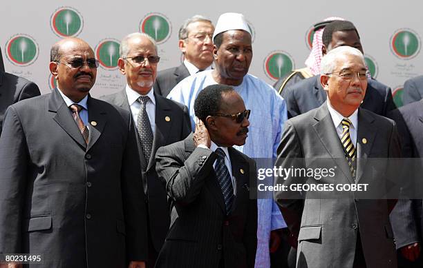 Sudan's President Omar al-Beshir, Mauritanian President Sidi Ould Cheikh Abdallahi, African Union chief Alpha Oumar Konare, Gabon's President Omar...