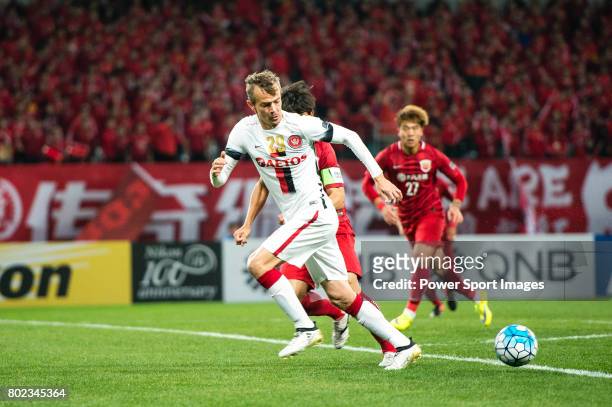 Sydney Wanderers Forward Ryan Griffiths in action during the AFC Champions League 2017 Group F match between Shanghai SIPG FC vs Western Sydney...
