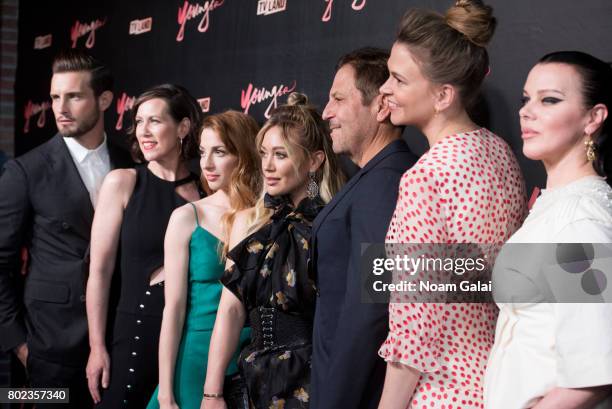 Nico Tortorella, Miriam Shor, Molly Kate Bernard, Hilary Duff, Darren Star, Sutton Foster and Debi Mazar attend the "Younger" season four premiere...