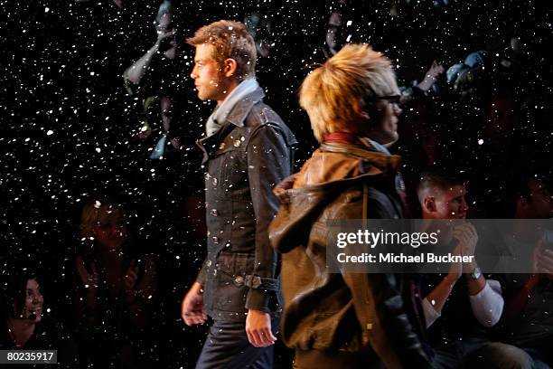 Model walks the runway at the Monarchy Collection Fall 2008 fashion show during Mercedes-Benz Fashion Week held at Smashbox Studios on March 13, 2008...