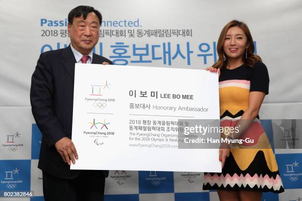 Golfer Bo-Mee Lee aka Lee Bo-Mee is appointed honorary ambassador for the 2018 PyeongChang Olympic Games on June 27, 2017 in Seoul, South Korea.