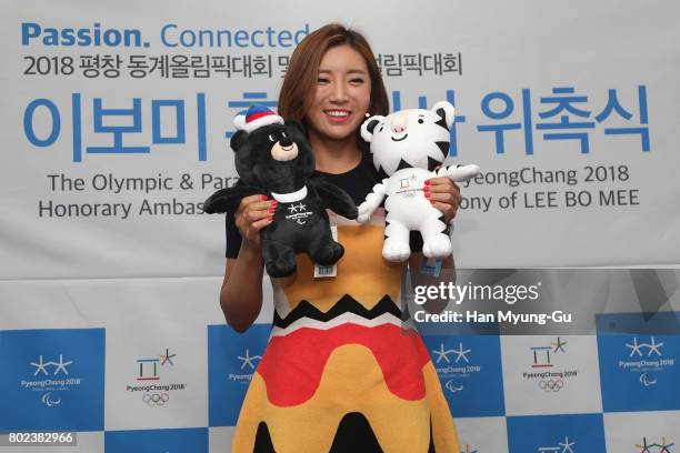 Golfer Bo-Mee Lee aka Lee Bo-Mee is appointed honorary ambassador for the 2018 PyeongChang Olympic Games on June 27, 2017 in Seoul, South Korea.