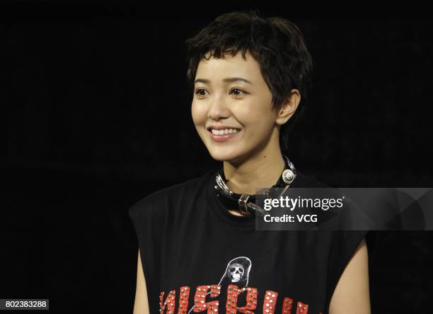 Actress Amber Kuo attends the fans meeting of film "The One" on June 27, 2017 in Wuhan, Hubei Province of China.