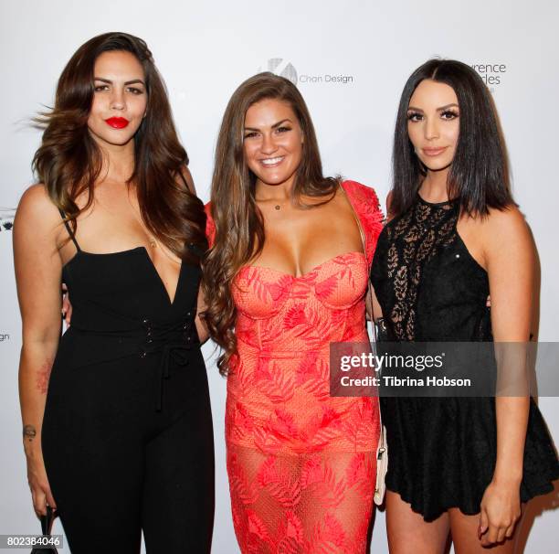 Katie Maloney, Brittany Cartwright and Scheana Marie attend Kyle Chan's 3rd annual #LOVECAMPAIGN Party at SUR Lounge on June 27, 2017 in Los Angeles,...