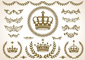 4 shape of Crown laurel icon, vector