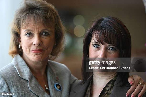 Denise Fergus, the mother of murdered two-year-old James Bulger, and Esther Rantzen attend a press conference to launch an appeal to raise funds for...