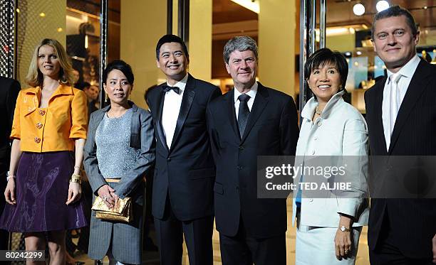 Czech supermodel Eva Herzigova, Jasmine, Hong Kong actor Chow Yun Fat, Yves Carcelle, chairman and CEO of Louis Vuitton, Bessie Wu, and Jean-Baptiste...