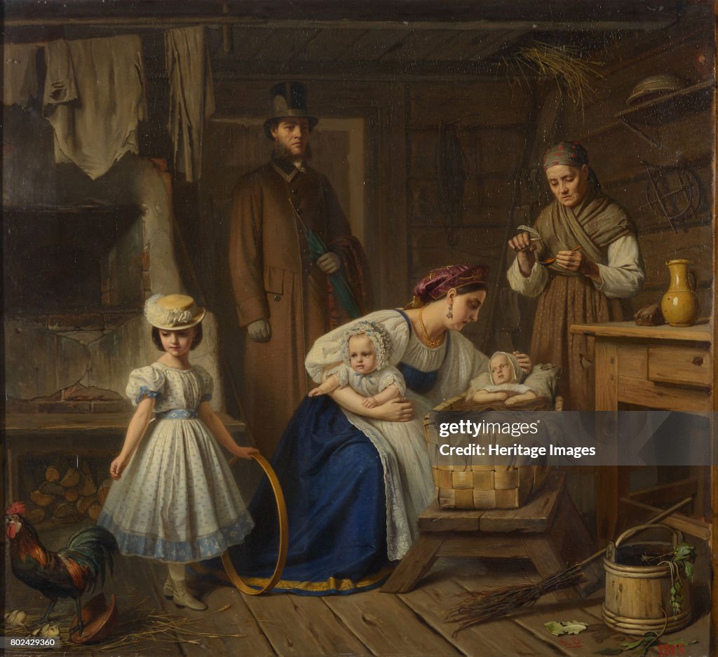 Wet Nurse Visited Her Sick Child 1860s