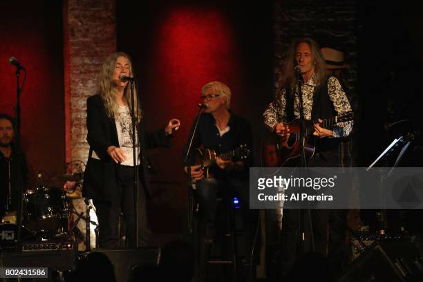 Patti Smith and Lenny Kaye perform at Jesse Paris Smith's 30th Birthday Celebration at City Winery on June 27, 2017 in New York City.