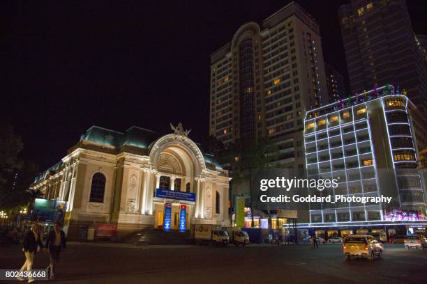 vietnam: ho chi minh city (saigon) - opera house saigon stock pictures, royalty-free photos & images