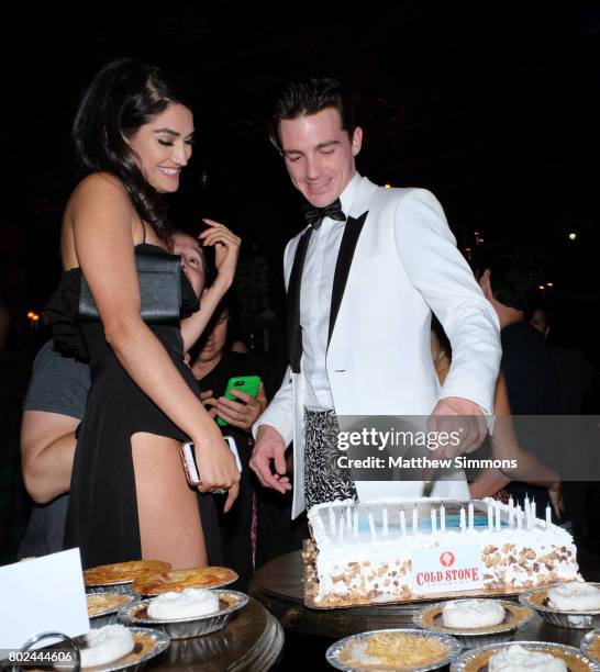 Janet Von and Drake Bell attend Drake Bell's birthday celebration at Black Rabbit Rose on June 27, 2017 in Los Angeles, California.