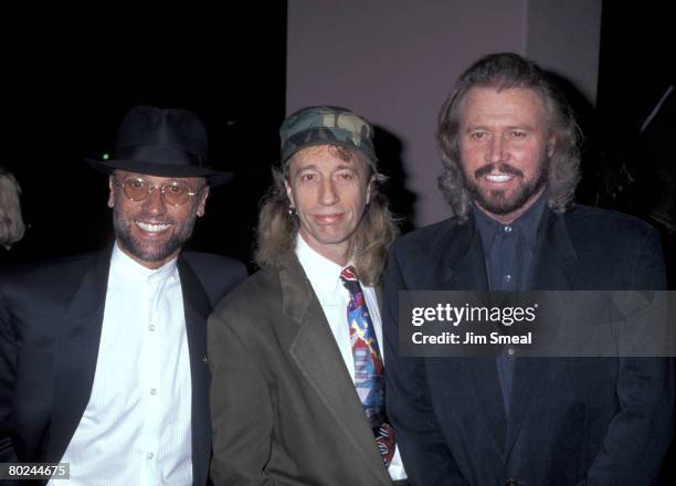 Maurice Gibb, Robin Gibb, and Barry Gibb of the Bee Gee's