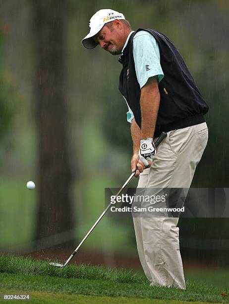 Jerry Kelly plays a shot on the 16th hole during the first round of the PODS Championship at Innisbrook Resort and Golf Club on March 6, 2008 in...
