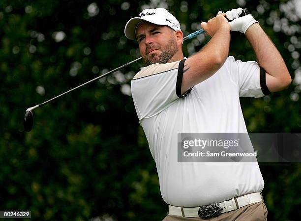 Kenneth Ferrie of England hits on the 3rd hole during the first round of the PODS Championship at Innisbrook Resort and Golf Club on March 6, 2008 in...