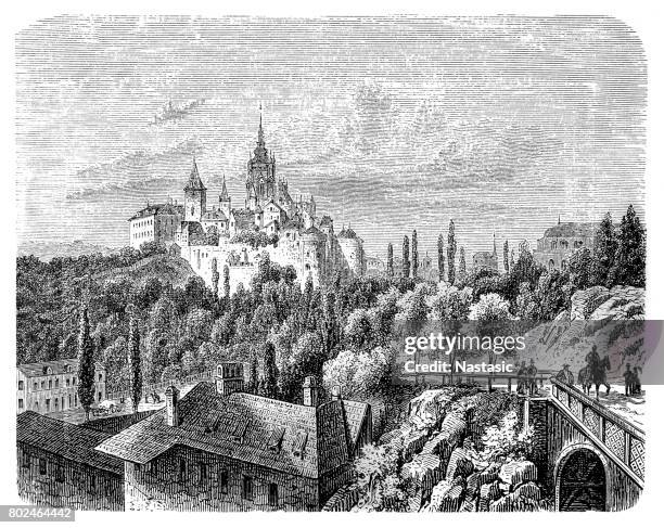 stockillustraties, clipart, cartoons en iconen met hradcany, keizerlijke paleis van praag - palace