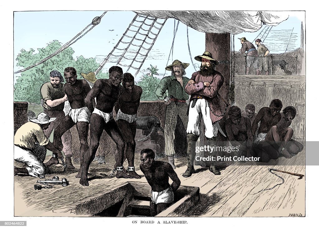 Captives Being Brought On Board A Slave Ship On The West Coast Of Africa (Slave Coast) C1880