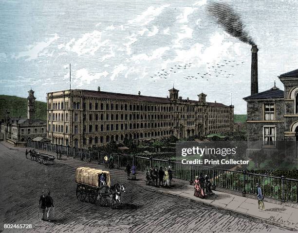 The mill at Saltaire, c1880. Sir Titus Salt discovered a method of blending alpaca wool with cotton and silk. He is best remembered as the builder of...