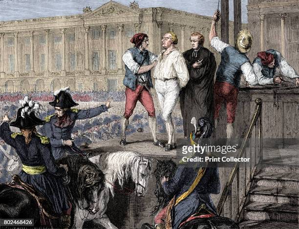 Execution of Louis XVI of France, Paris, 21st January 1793 . After the monarchy was overthrown by the French Revolution in 1789, Louis, his Queen,...