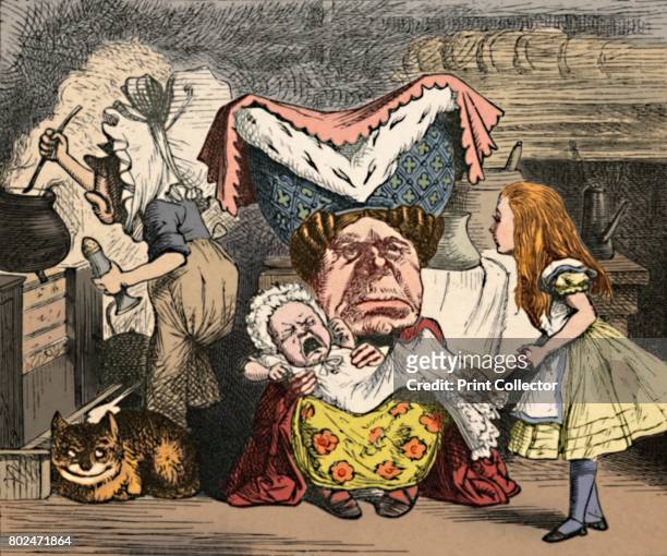 Alice, the Duchess, and the Baby', 1889. Lewis Carroll's 'Alice in Wonderland' as illustrated by John Tenniel . From Alice's Adventures in Wonderland...