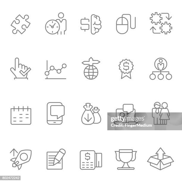 business icon set - right click stock illustrations