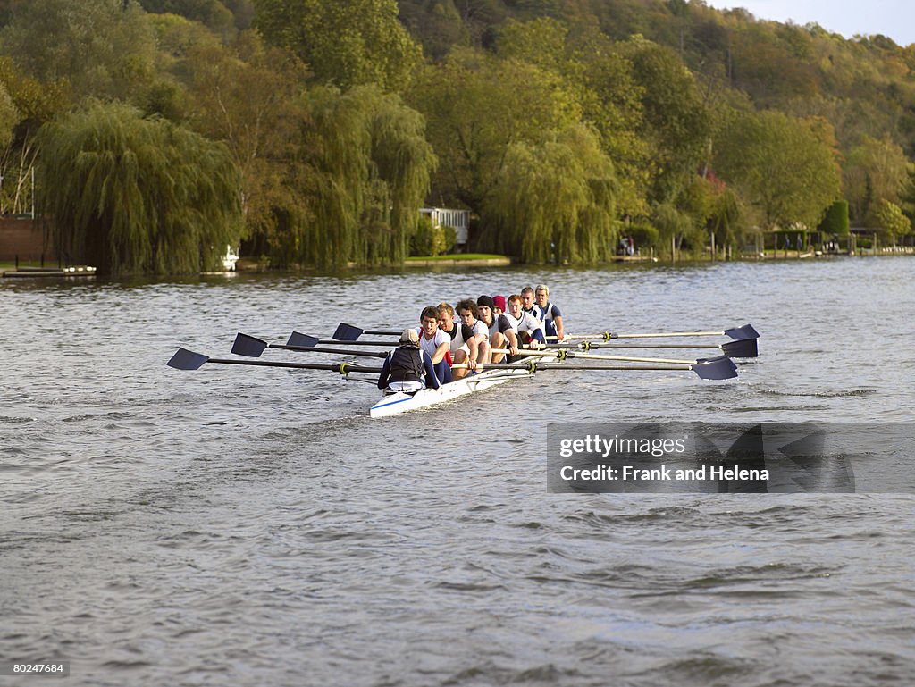 Full eight rowing.