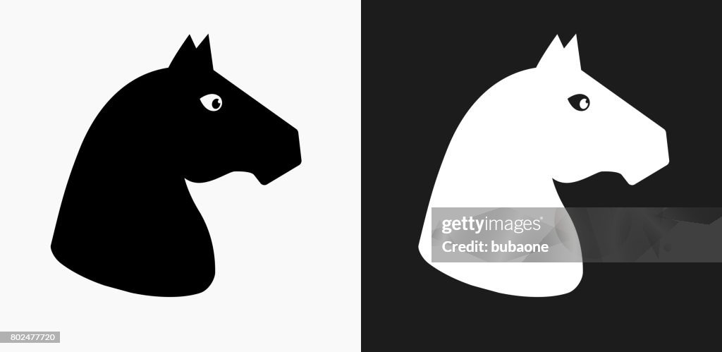 Pferd-Symbol auf schwarz-weiß-Vektor-Hintergründe