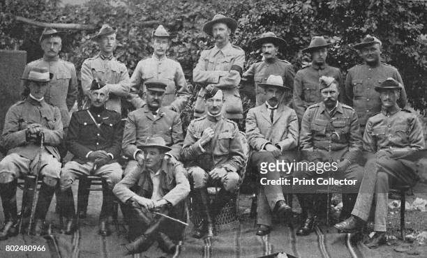 Major-General Baden-Powell and the Principal Men Who Helped Him to Defend Mafeking', 1900. Under the command of Colonel Robert Baden-Powell ,...