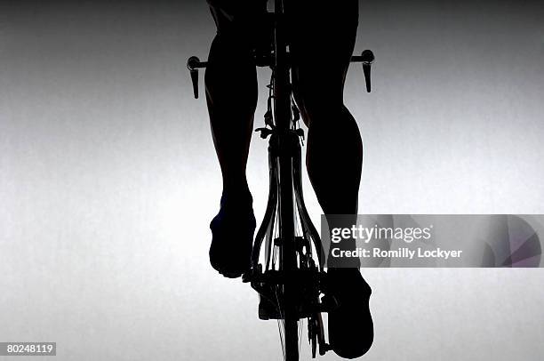 cyclist with time trial bicycle. - contrarreloj fotografías e imágenes de stock