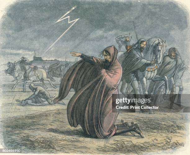 Edward vows that he will make peace', 1864. After rejecting offers for peace during the Hundred Years War a great thunderstorm was seen as a bad omen...