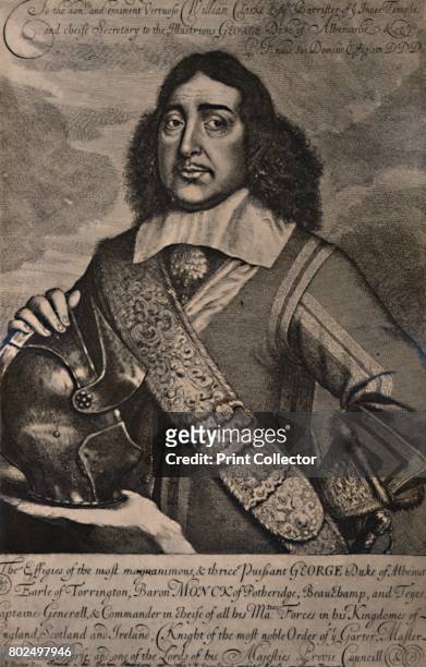 George Monck, 1st Duke of Albemarle , English soldier and statesman, 17th century . From A Collection of Engraved Portraits Exhibited by the Late...