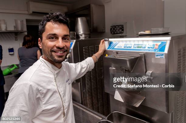 Andrea Fassi, Managing Director of Palazzo del Freddo, prepares a fig ice cream in the Fassi ice-cream parlor Lab, at Palazzo del Freddo, means...