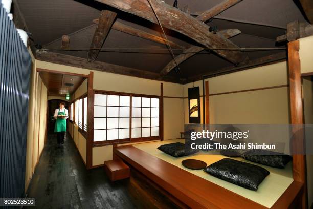 General view of the new outlet of the Starbucks Coffee is seen on June 27, 2017 in Kyoto, Japan. A two-story wooden house of 270 square meters that...