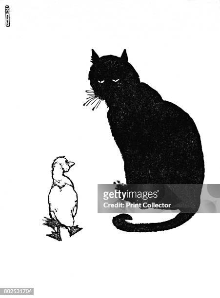 And The Cat Said, Can You Purr?, c1930. An illustration from 'The Ugly Duckling' by Hans Christian Andersen. From Hans Andersen's Fairy Tales by Hans...