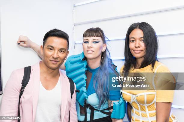 Prabal Gurung, Becca McCharen and Aurora James attend MAC Celebrates the Winner of the CFDA/Vogue Fashion Fund Capsule Collection: CHROMAT at Maru...