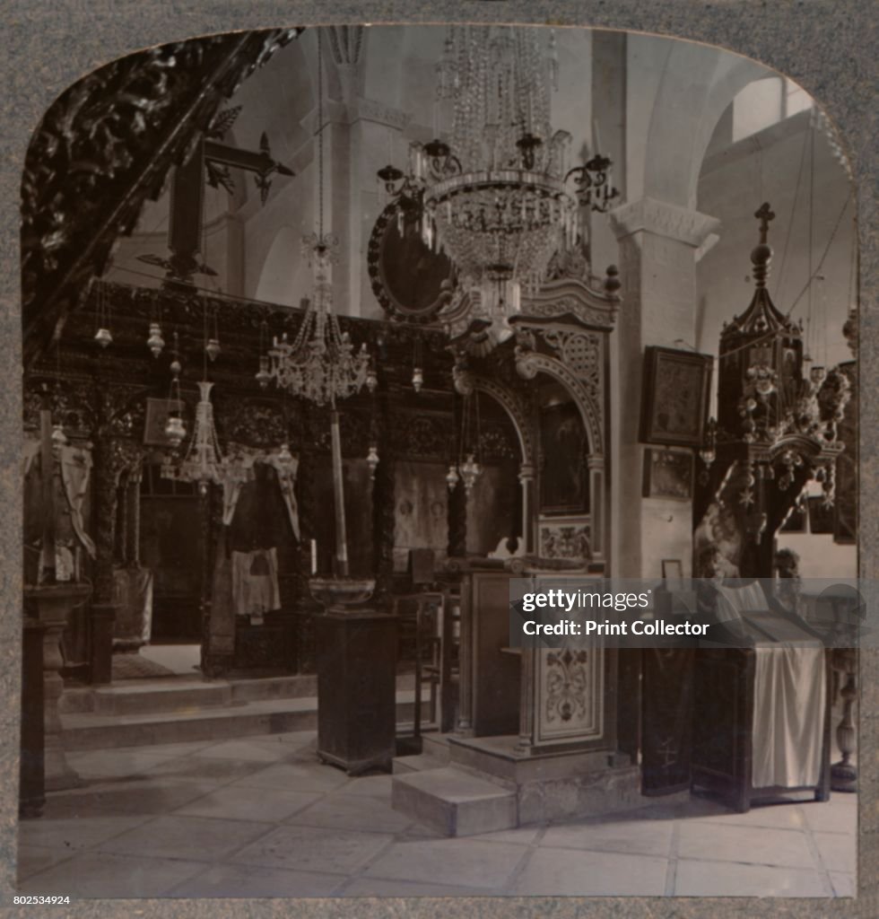 Interior Of The Synagogue Where Christ Preached Nazareth C1900