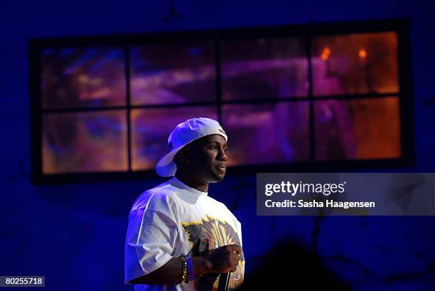 Newham General, Footsie, performs during the Dizzee Rascal set at the DirecTV SXSW Live Broadcast on March 14, 2008 at the Austin Convention Center...