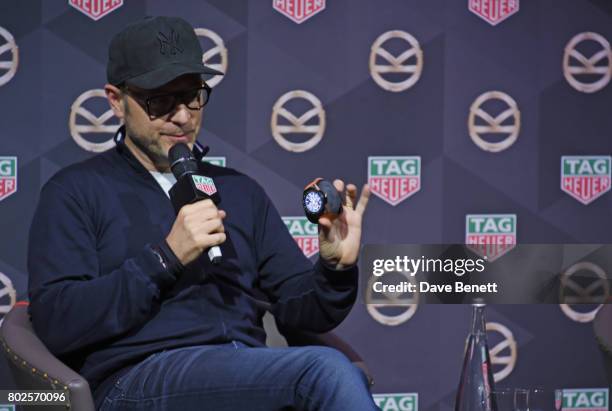 Director Matthew Vaughn speaks on stage at the TAG Heuer Connected Modular 45 Kingsman Special Edition launch at the Ham Yard Hotel on June 28, 2017...