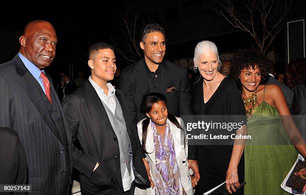 Actor Rick Fox and Family attend the Lionsgate Premiere of Tyler Perry's Meet the Browns at The Cinerama Dome on March 13, 2008 in Hollywood,...