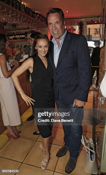 Frankie Poultney and David Seaman attend The Miles Frost Fund party at Bunga Bunga Covent Garden on June 27, 2017 in London, England.