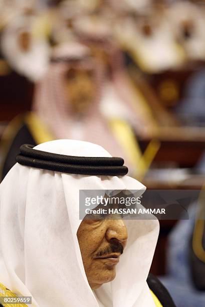 Saudi Interior Minister Prince Nayef bin Abdul Aziz al-Saud listens to the speech of Saudi King Abdullah bin Abdul Aziz al-Saud at the Saudi Shura...