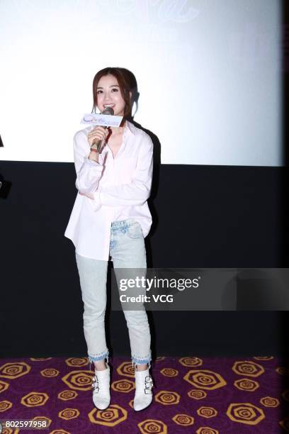 Actress and singer Charlene Choi attends the road show of film "77 Heartbreaks" on June 28, 2017 in Foshan, Guangdong Province of China.