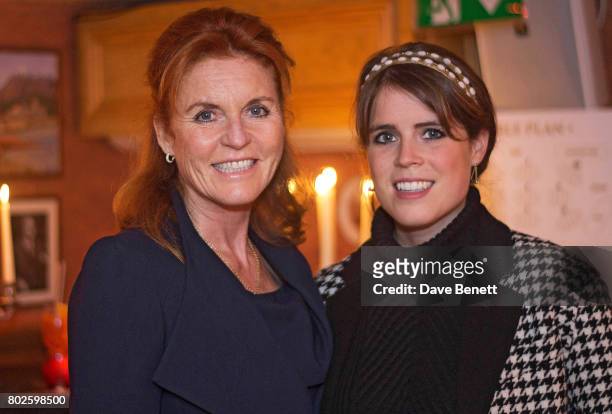 Sarah Ferguson, Duchess of York and Princess Eugenie attend The Miles Frost Fund party at Bunga Bunga Covent Garden on June 27, 2017 in London,...